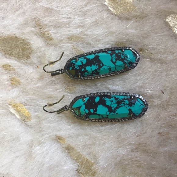 Kendra Scott Jewelry - Kendra Scott Turquoise howlite gunmetal earrings